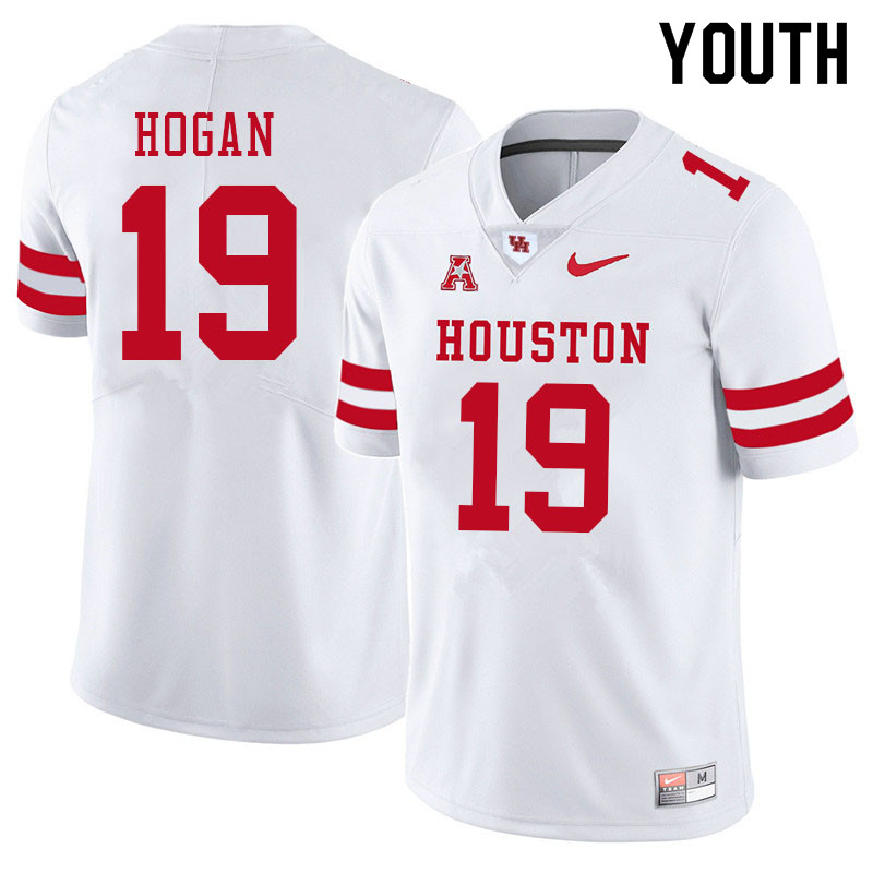Youth #19 Alex Hogan Houston Cougars College Football Jerseys Sale-White - Click Image to Close